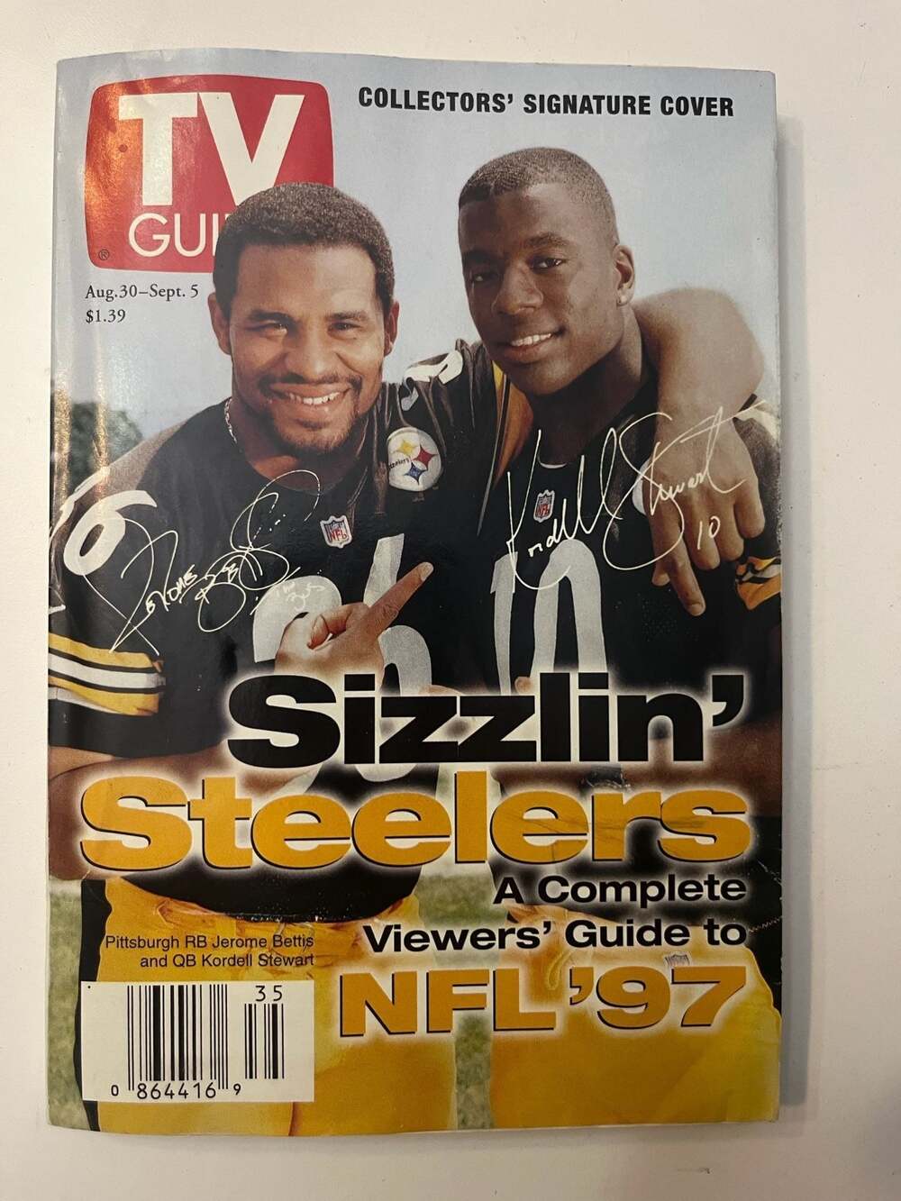 TV Guide Magazine  1997 Pittsburgh Steelers Jerome Bettis Kordell Stewart